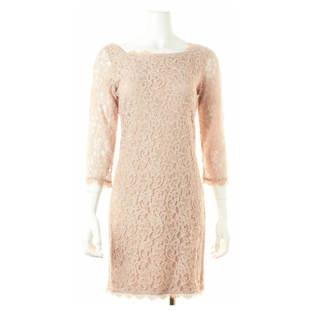 DVF  Mini Zarita Light Pink Blush Lace Dress Size 10
